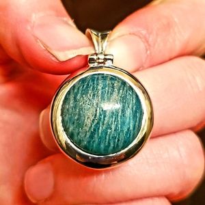 New Hemimorphite 925 Silver Pendant.